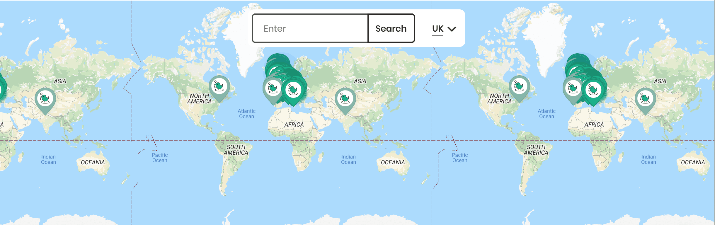 Map with KeyNest Store locations