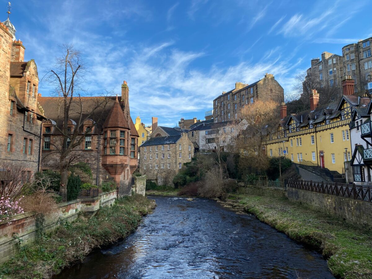 a river running through a town