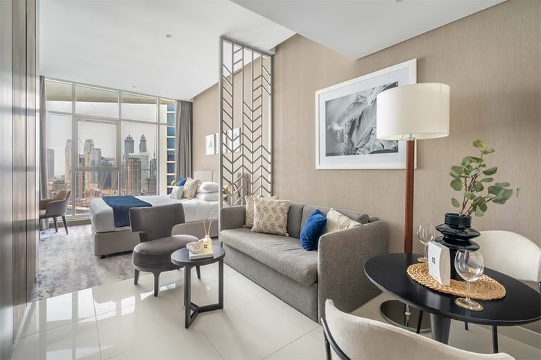 Stylish studio with Dubai Canal view