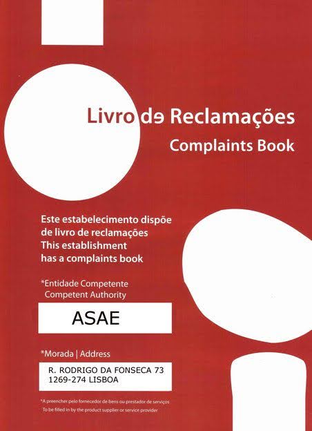 Livro de reclamações obrigatório em estabelecimento, licença de alojamento local em Lisboa